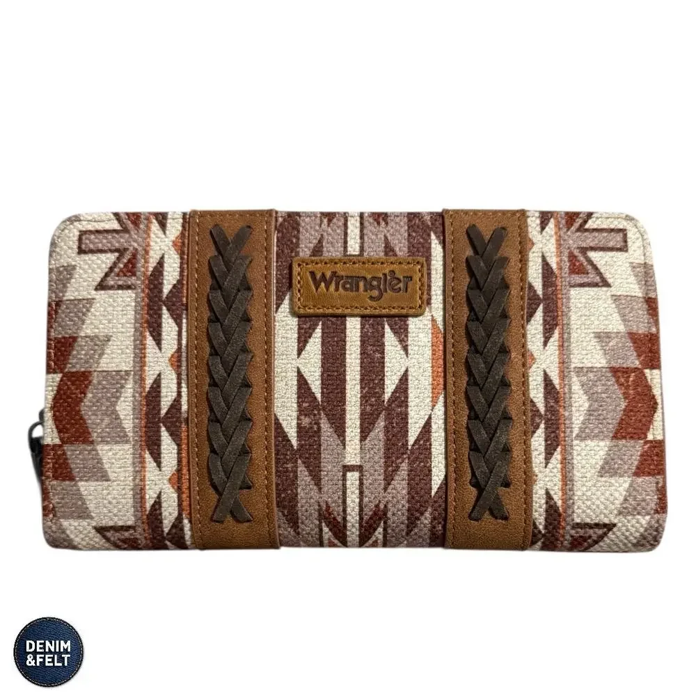 NEW Wrangler Aztec Boho Western‎ Wallet Wristlet Clutch RFID Credit Card Holder